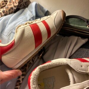 Red and White Athletic Sneakers
